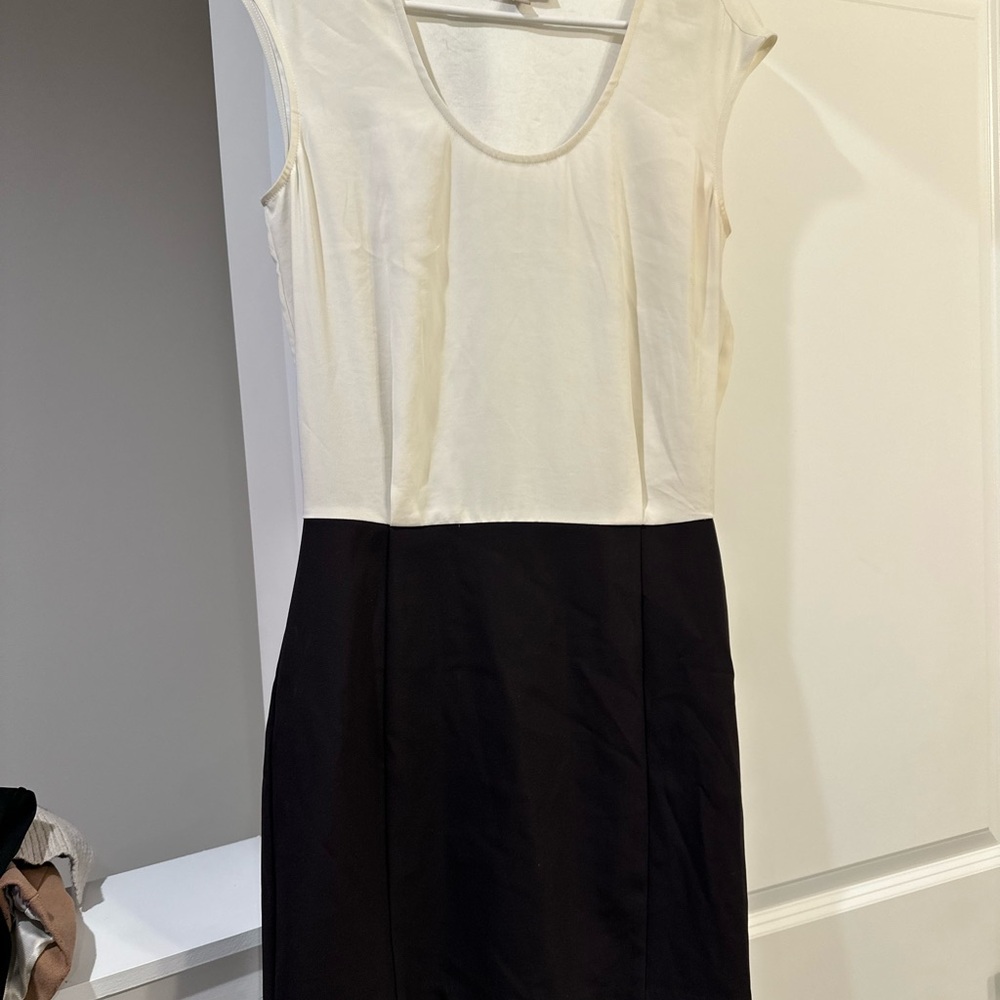 Banana Republic Cream/Black Sleeveless Dress